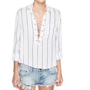 FAITHFULL THE BRAND Striped tie up Shirt